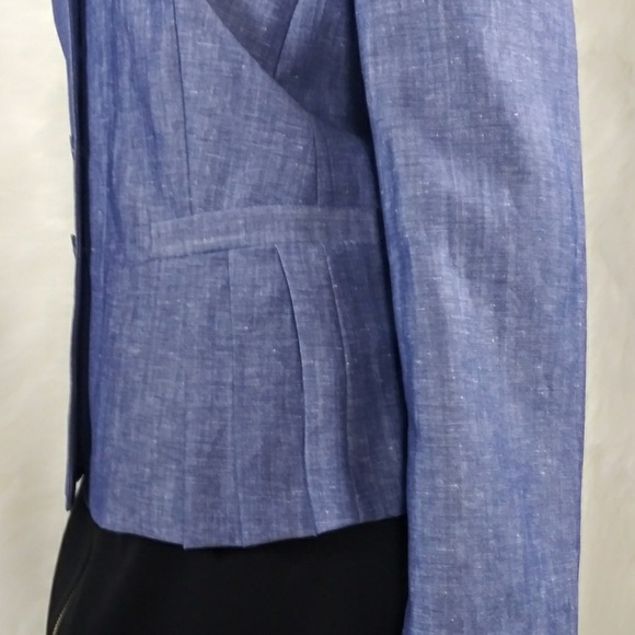 🎀LAFAYETTE 148 NEW YORK BLUE PLEAT POCKET JACKET - Picture 4 of 6